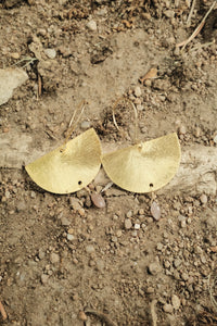 Half Moon Earrings in Mauve Moonstone