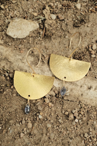 Half Moon Earrings in Iolite