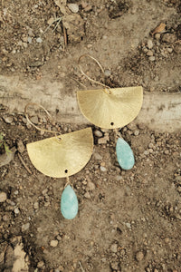 Half Moon Earrings in Amazonite