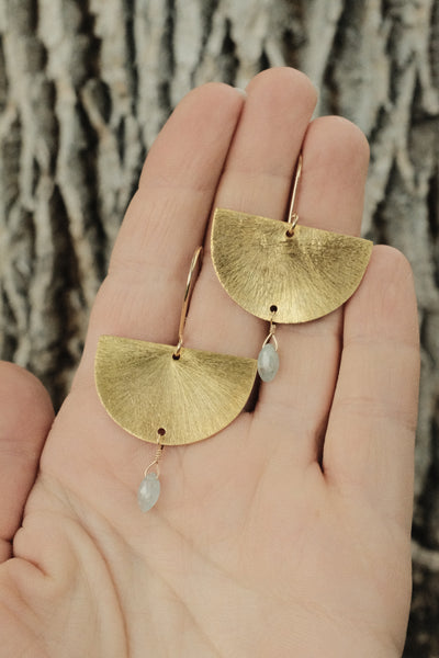 Half Moon Earrings in Aquamarine