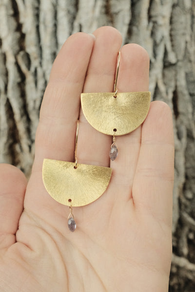 Half Moon Earrings in Iolite
