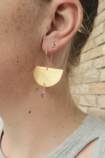 Half Moon Earrings in Iolite