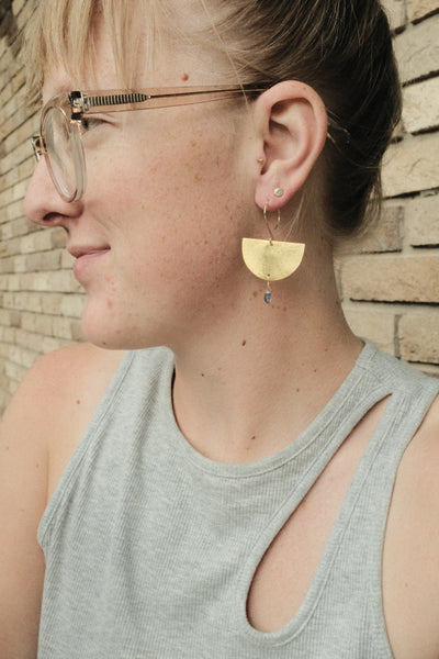Half Moon Earrings in Iolite