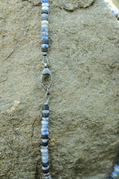 Marquise Clasp Necklace in Sodalite